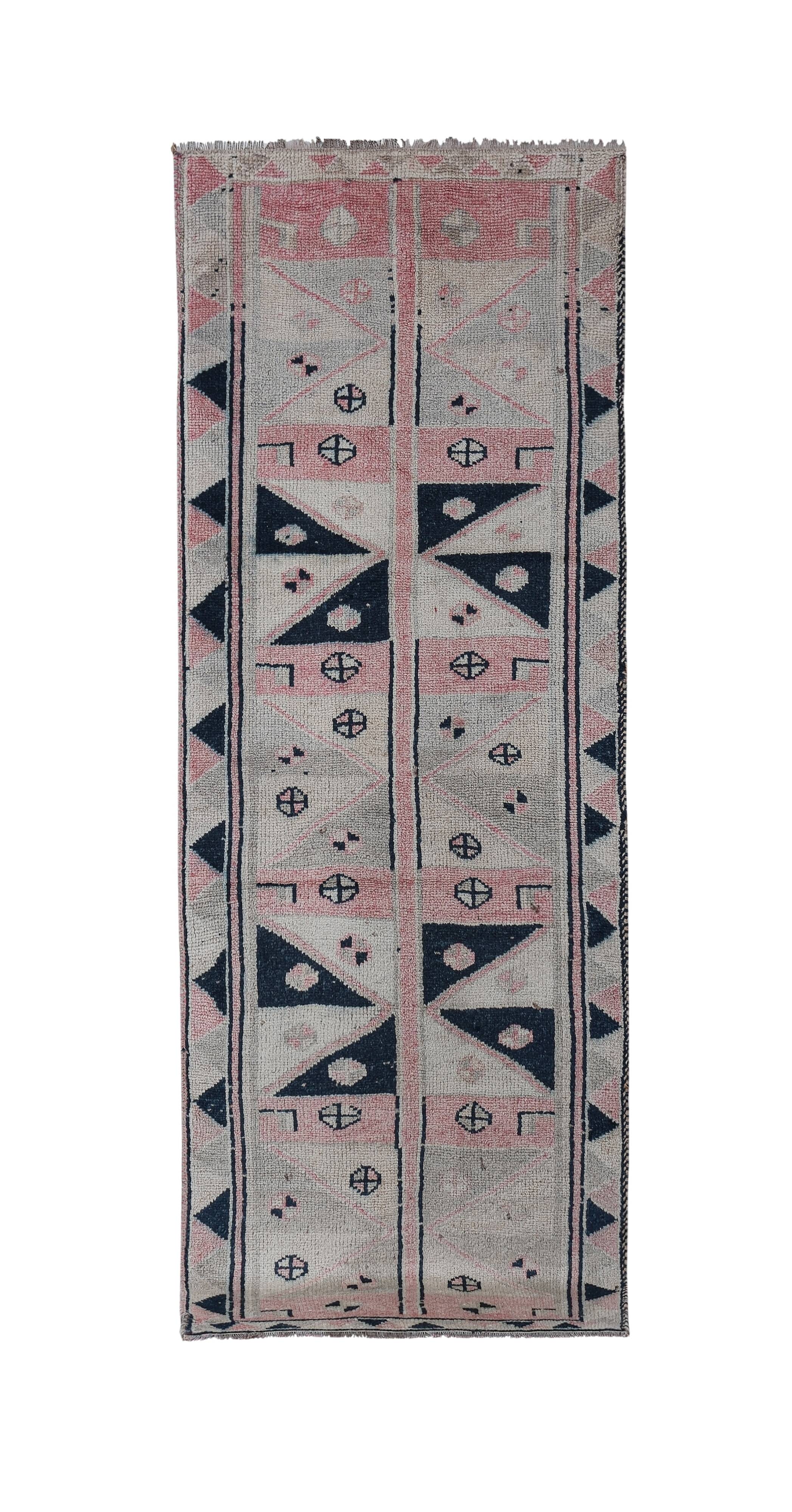 Vintage Turkish Oushak Rug Handwoven 119x330 cm