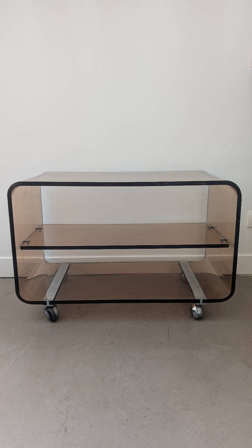 Smoked plexiglass coffee table