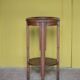Vintage wooden side table, wooden and marble pedestal table, wooden pedestal, plant stand.