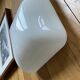 Square white opaline glass wall/ceiling light, 1960s-1970s vintage
