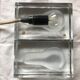 Pair of glass block lamps