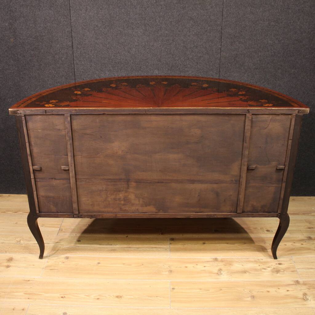 20th Century Inlaid Half Moon Sideboard