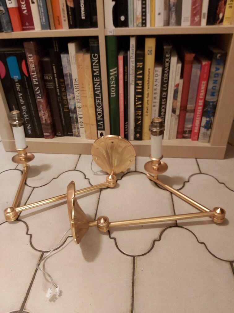 Pair of gilded bronze wall lamps