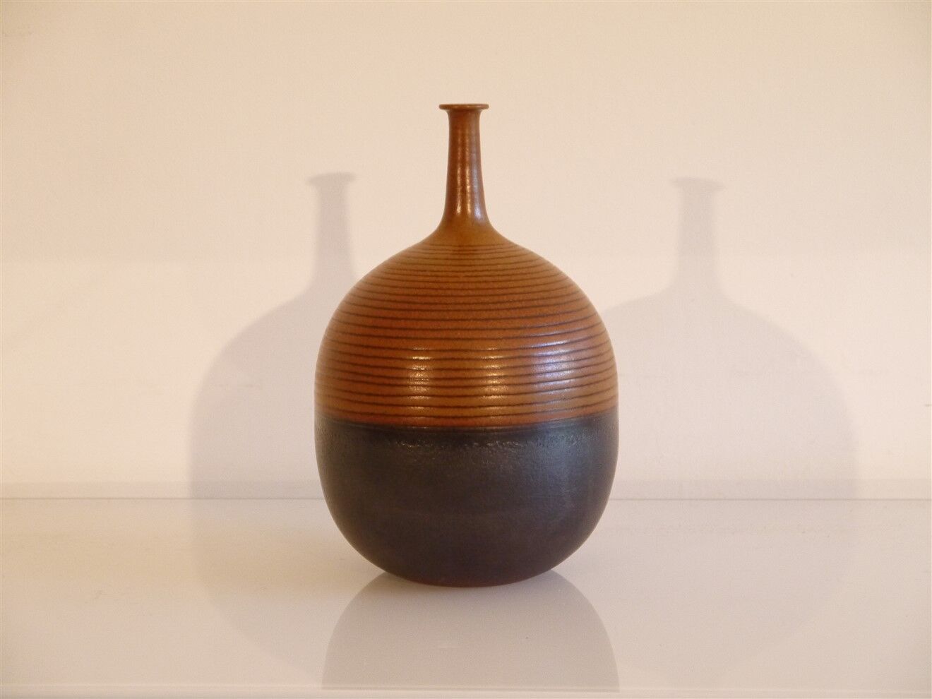 Vintage ceramic ball vase by Joan Carillo 1970