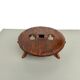 Brutalist Circular Coffee Table in Solid Wood – Brazilian Folk Art