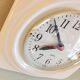 White ceramic square clock, vintage 60/70