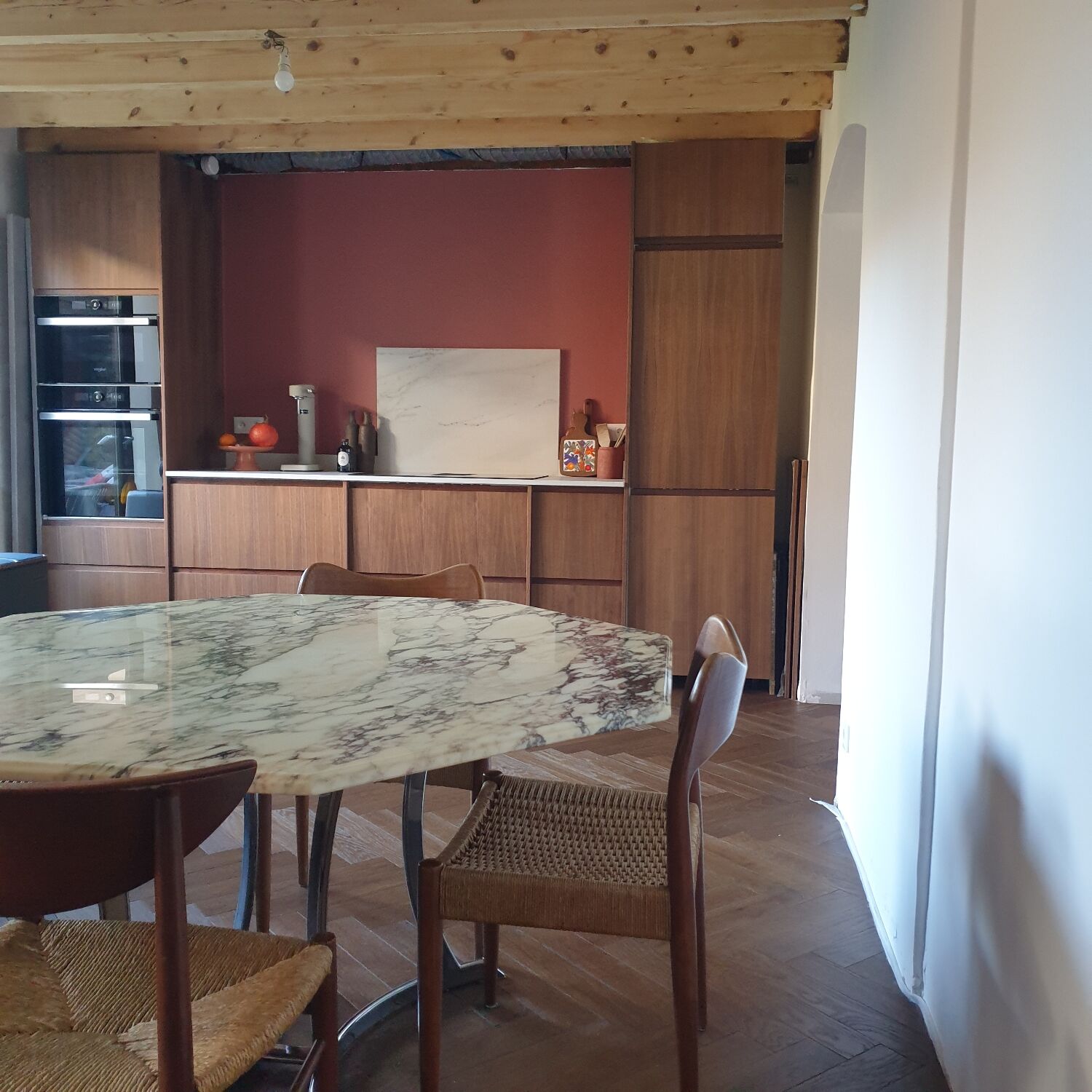 Table à manger en marbre Roche Bobois vintage 70