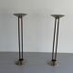 Pair of metal and brass candlesticks, 1960s, Germany