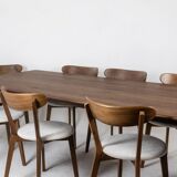 Walnut dining room set. 21st century.