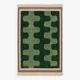 Tapis vert ondulé en laine Beni Ourain, 150/250cm