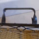 Wicker and iron serving tray