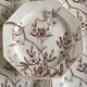 Set of 11 octagonal plates with English faience flowers 1870