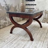 Empire style marble and mahogany coffee table