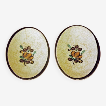Vintage Boch La Louvière Corfou Collection Pair Small Oval Serving Plates
