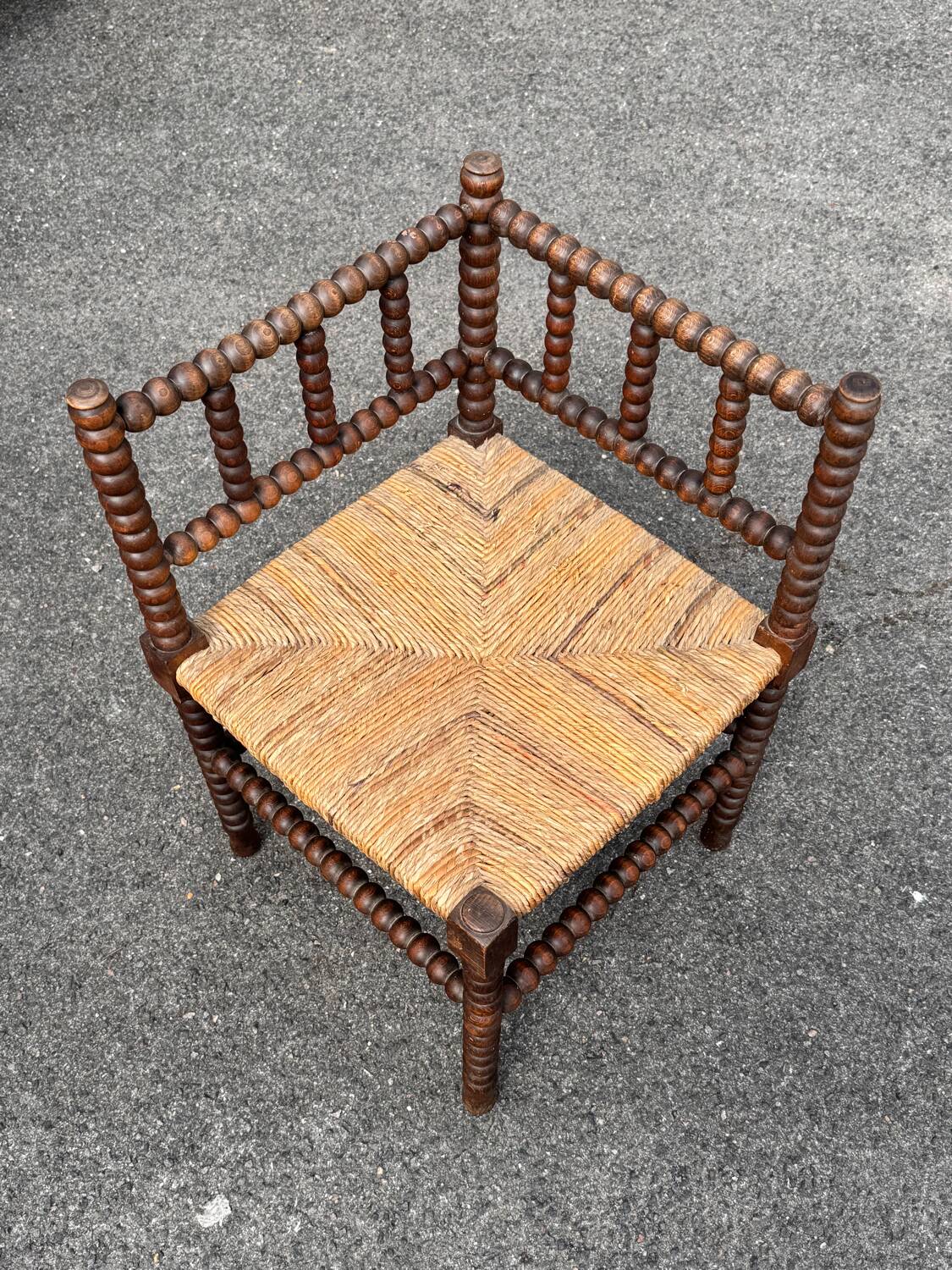 Two antique corner armchairs
