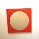 Vintage round mirror, enamelled metal square frame, 1970