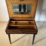 Coiffeuse ancienne style Napoléon III – Bois noirci et loupe de noyer