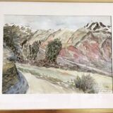 Signed watercolor framed