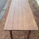 Rustic restaurant bistro table in solid oak, 1900 period - 1m85