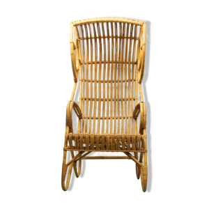 fauteuil en rotin vintage