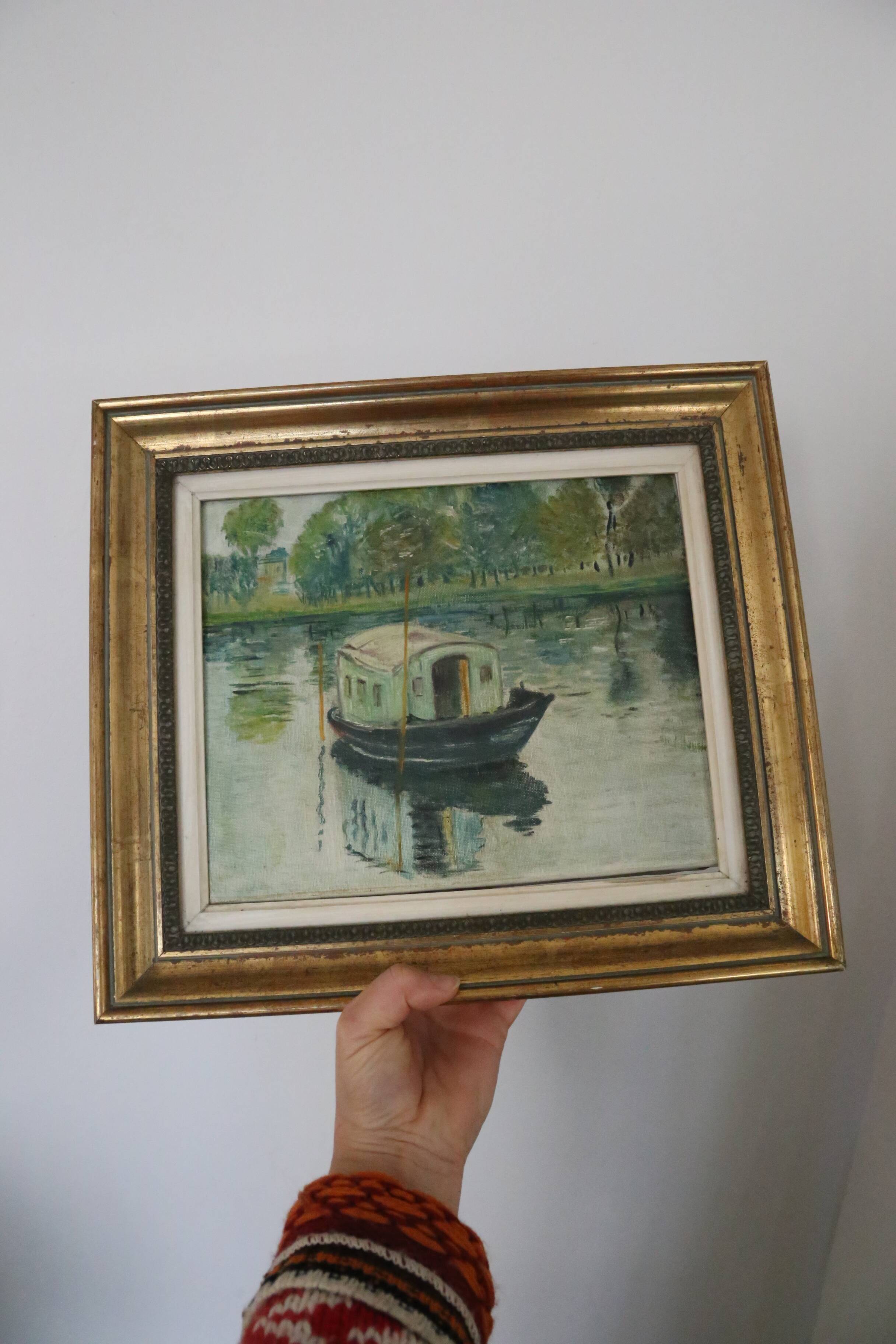 Oil painting on canvas, study work based on Monet.