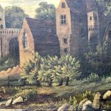 Tableau ancien paysage sur toile, XIX Siècle