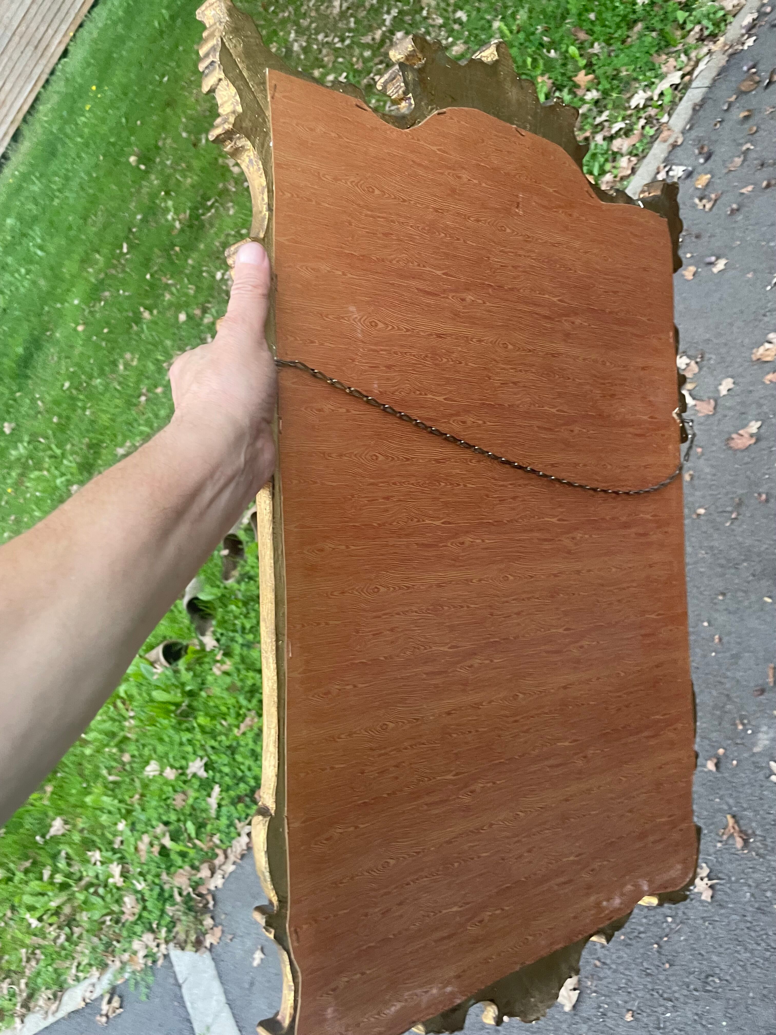 Baroque style mirror, wood and stucco