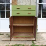 Renovated antique buffet – Herbarium Green (Libéron)