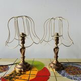 Paire de lampes en laiton vintage