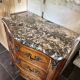 Small Louis XV Transition jump commode, Breccia marble, 79 cm
