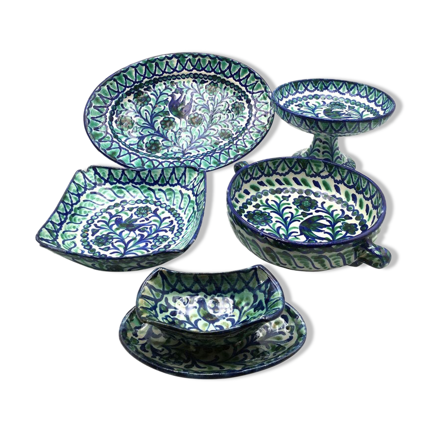 Set of serving dishes, Fajalouza, circa 1960