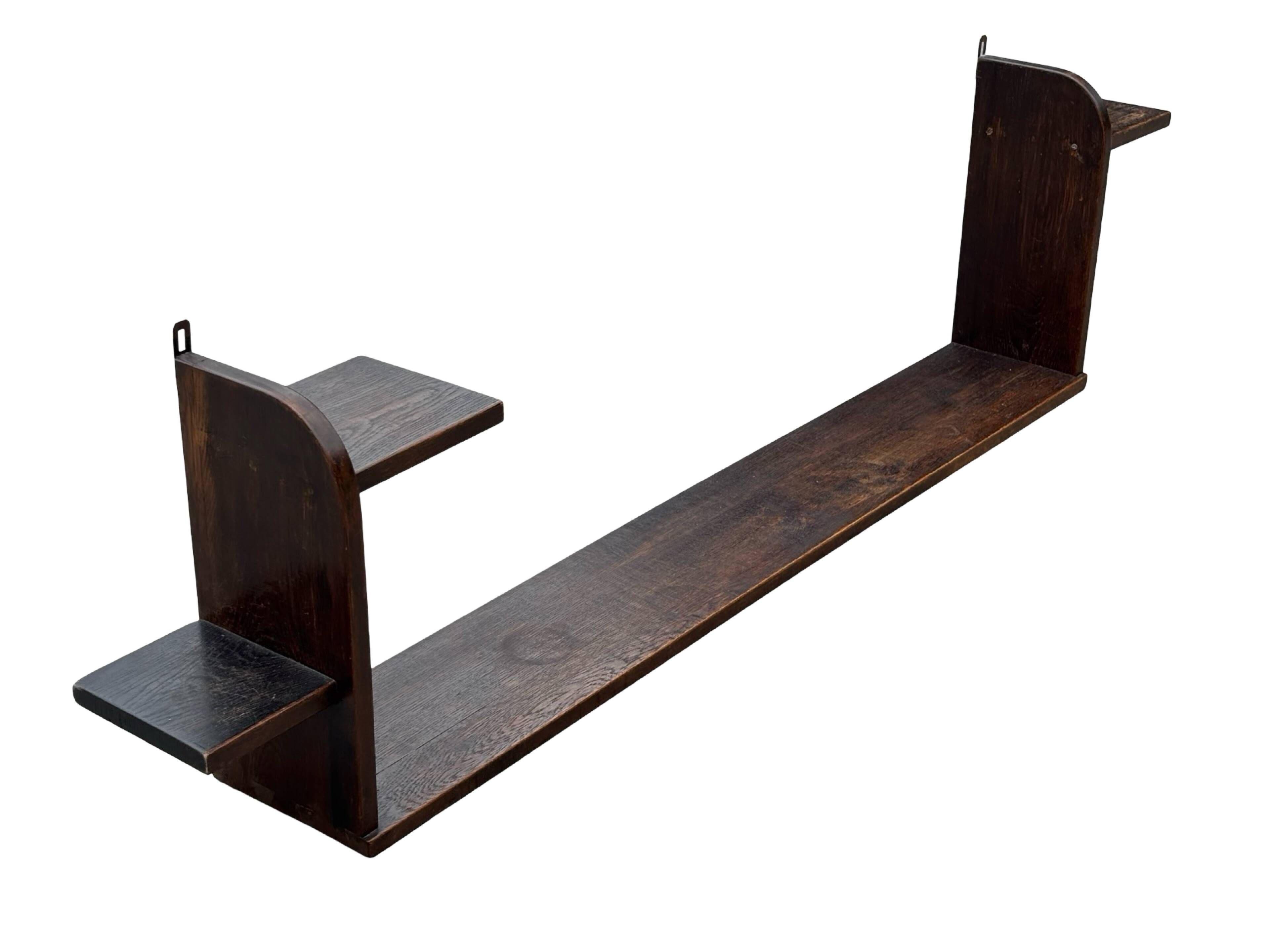 Art Deco Wall shelf Book shelf floating shelf oak 1920s design
