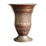Copper vase hammered on pedestal