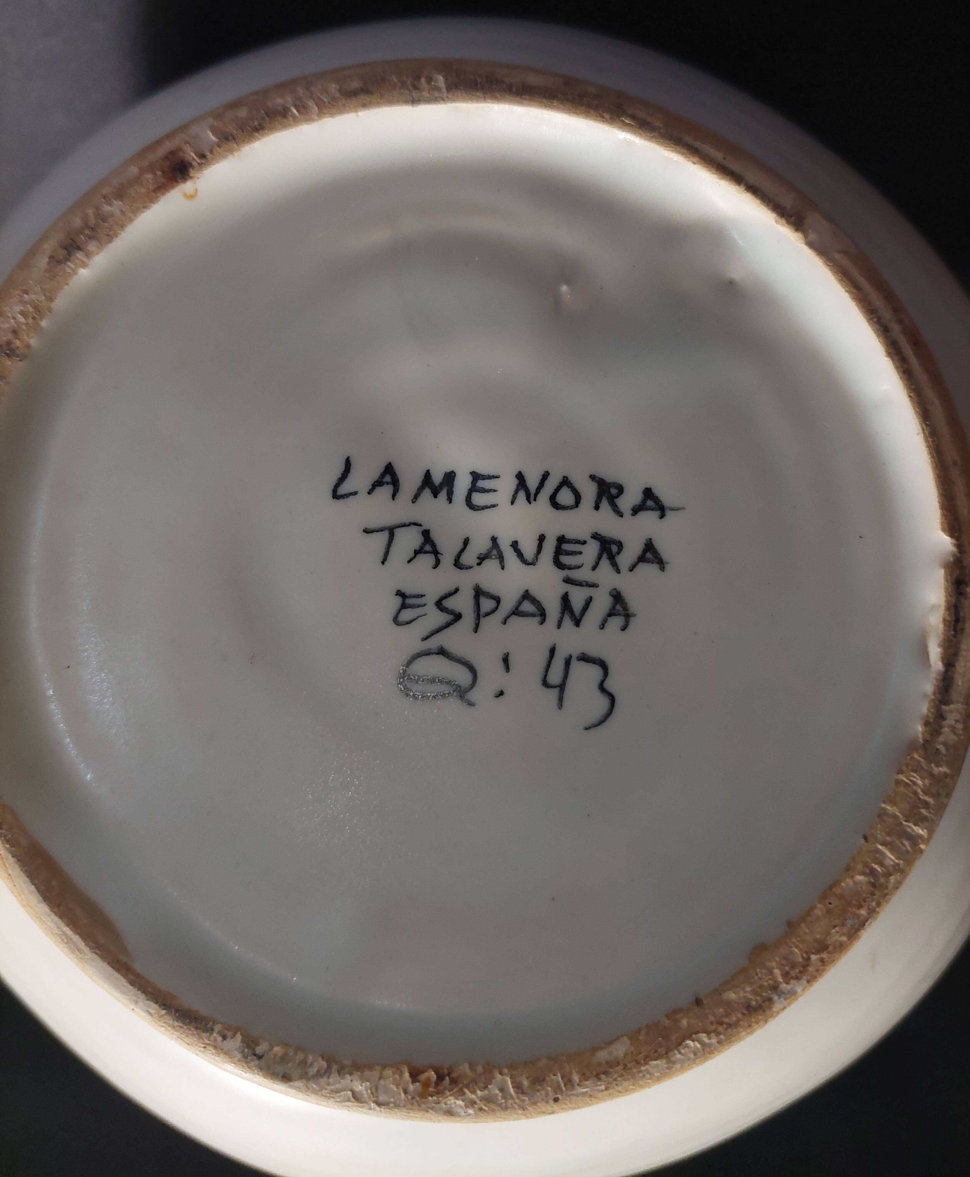 Vintage Talavera ceramic pitcher vase jug 20th century