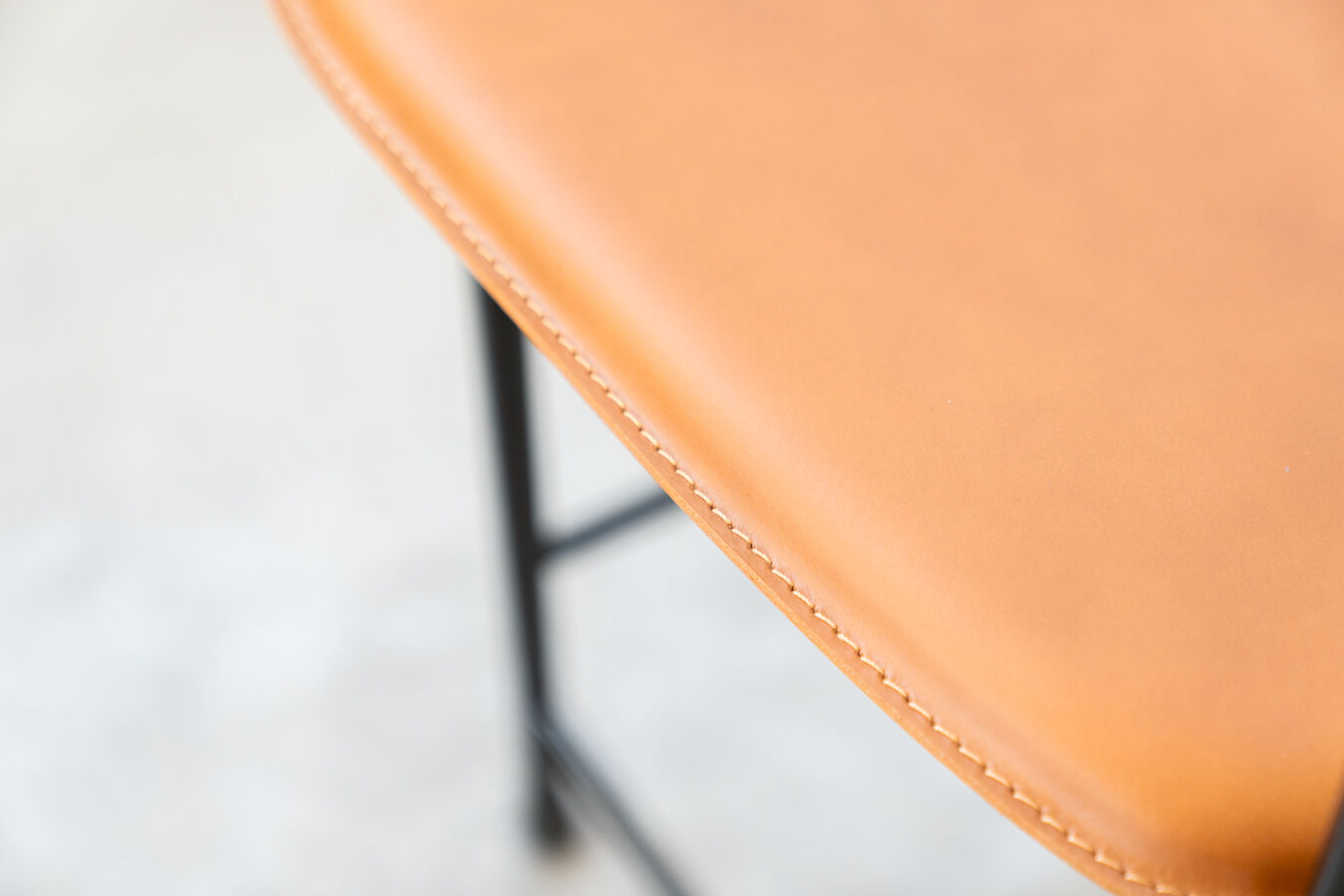 Dining chairs in brown leather and aluminum by ycami, 1980