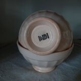 2 bowls Digoin Sarreguemines pink beige