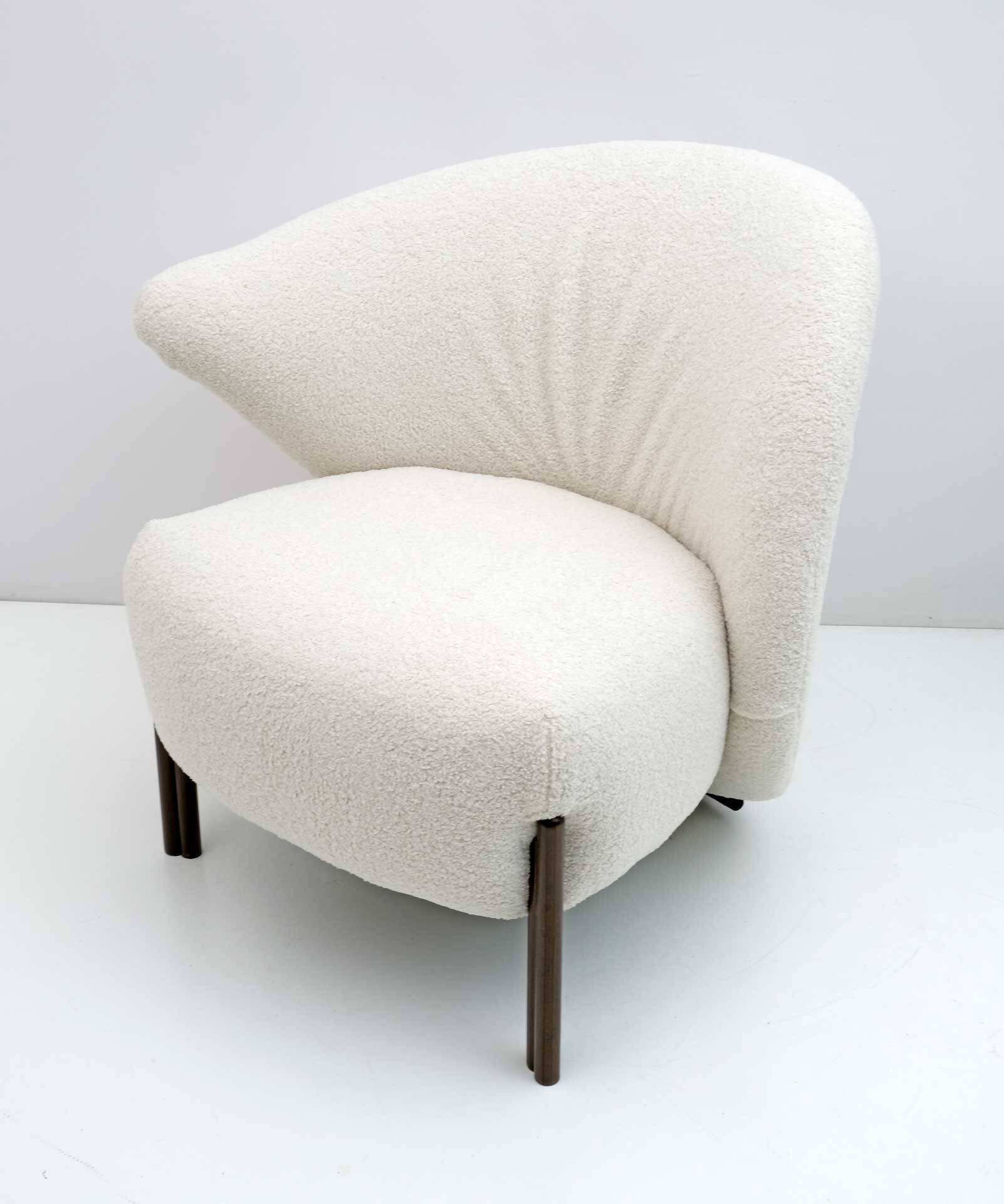 Post-Modern Italian Design Bouclè Armchair, 1980s