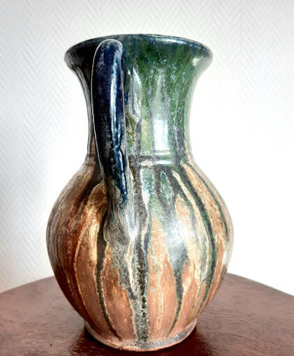 Ceramic pitcher signed vintage