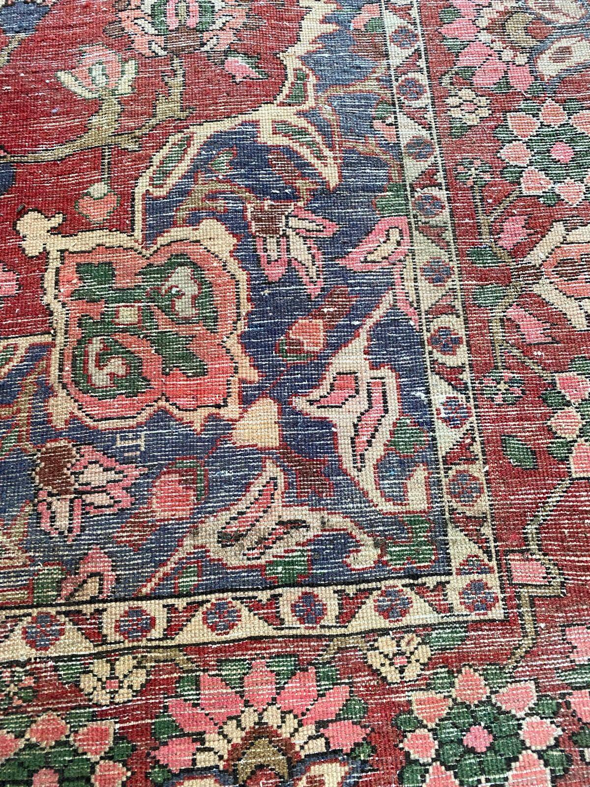 Tapis persan en laine peignée velours bordeaux 300x200