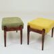 Scandinavian green/yellow corduroy stool Set of 2