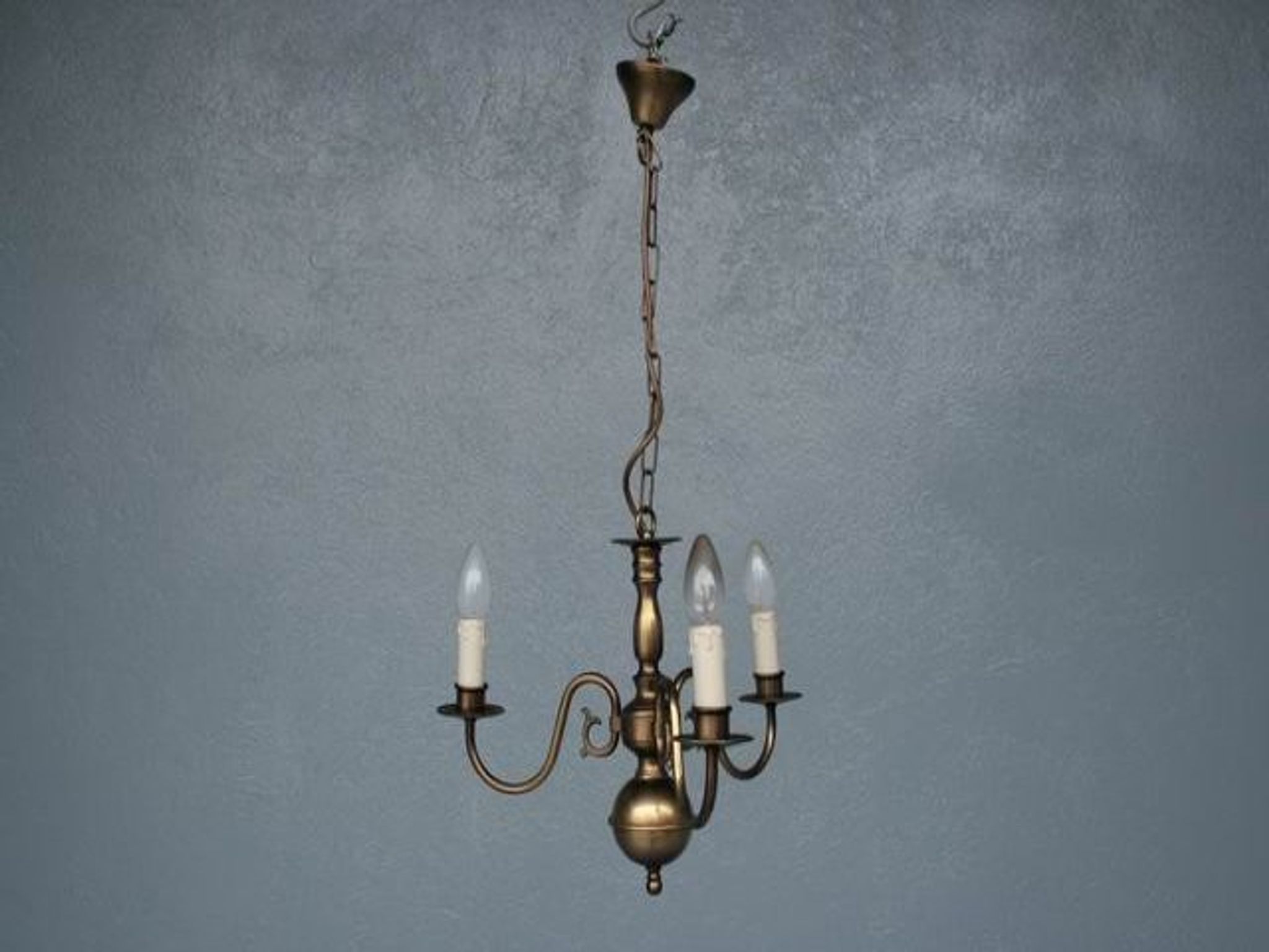 Lustre hollandais en bronze 3 branches