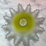 Old lampshade in opaque and yellow glass paste