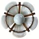 Bamboo acrylic and opaline hanging pendant, 1970,  58cm