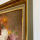 Ancient painting, dead nature with dahlias, signed, dated, late 19th century