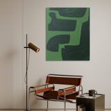 Organic abstract green on green 100x81cm