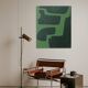 Abstrait organique vert sur vert 100x81cm