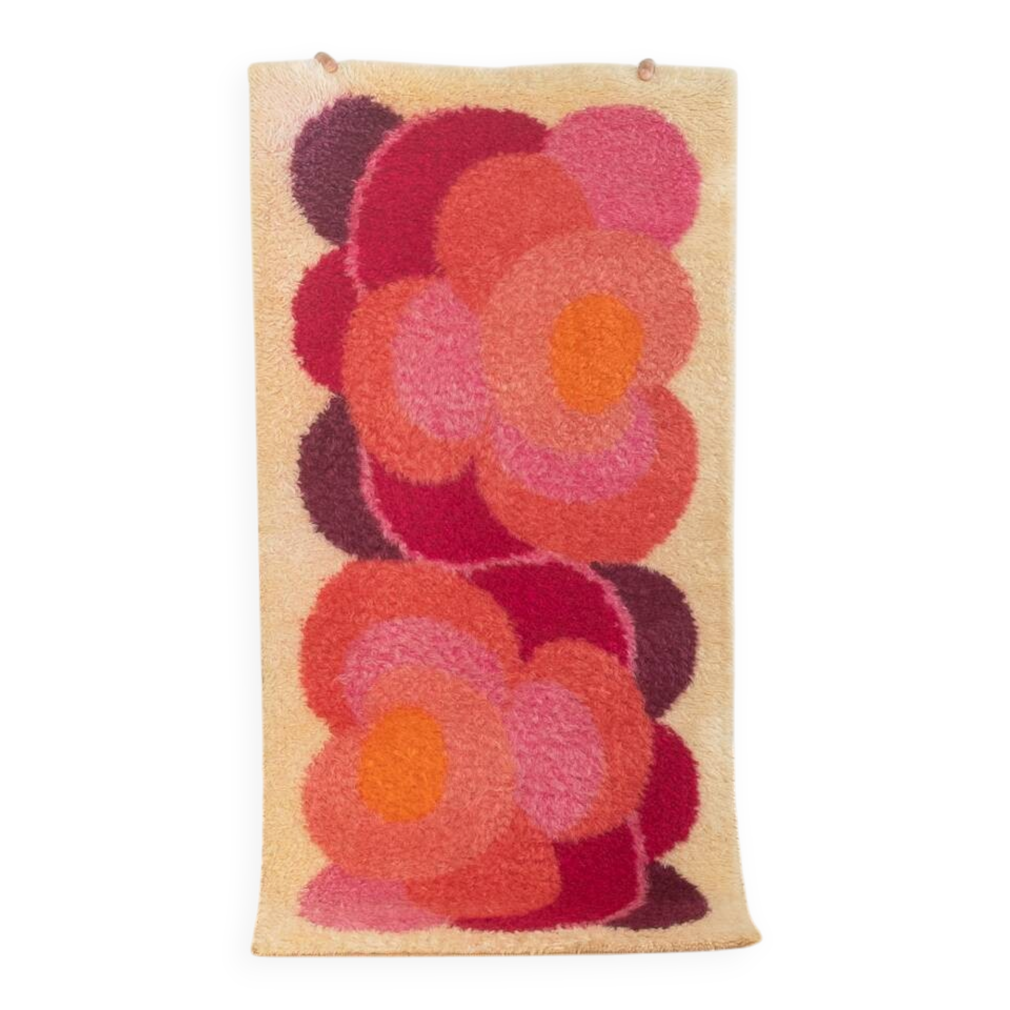 Desso Space Age carpet, 1970s, beige with berry tones