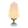 Art Deco lamp with pastel pink opaline globe.