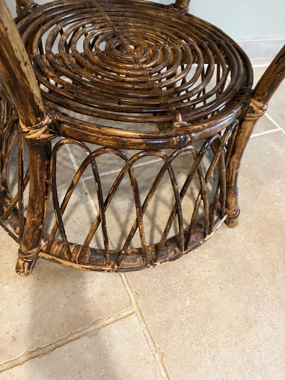 Rattan round table