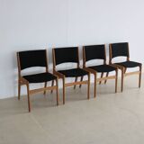 Set of 4 dining room chairs, 60s in oak